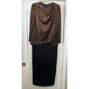 Patra Evening Dress Size 8 Bronze Metallic Black Party Festival Wear‎ Formal
